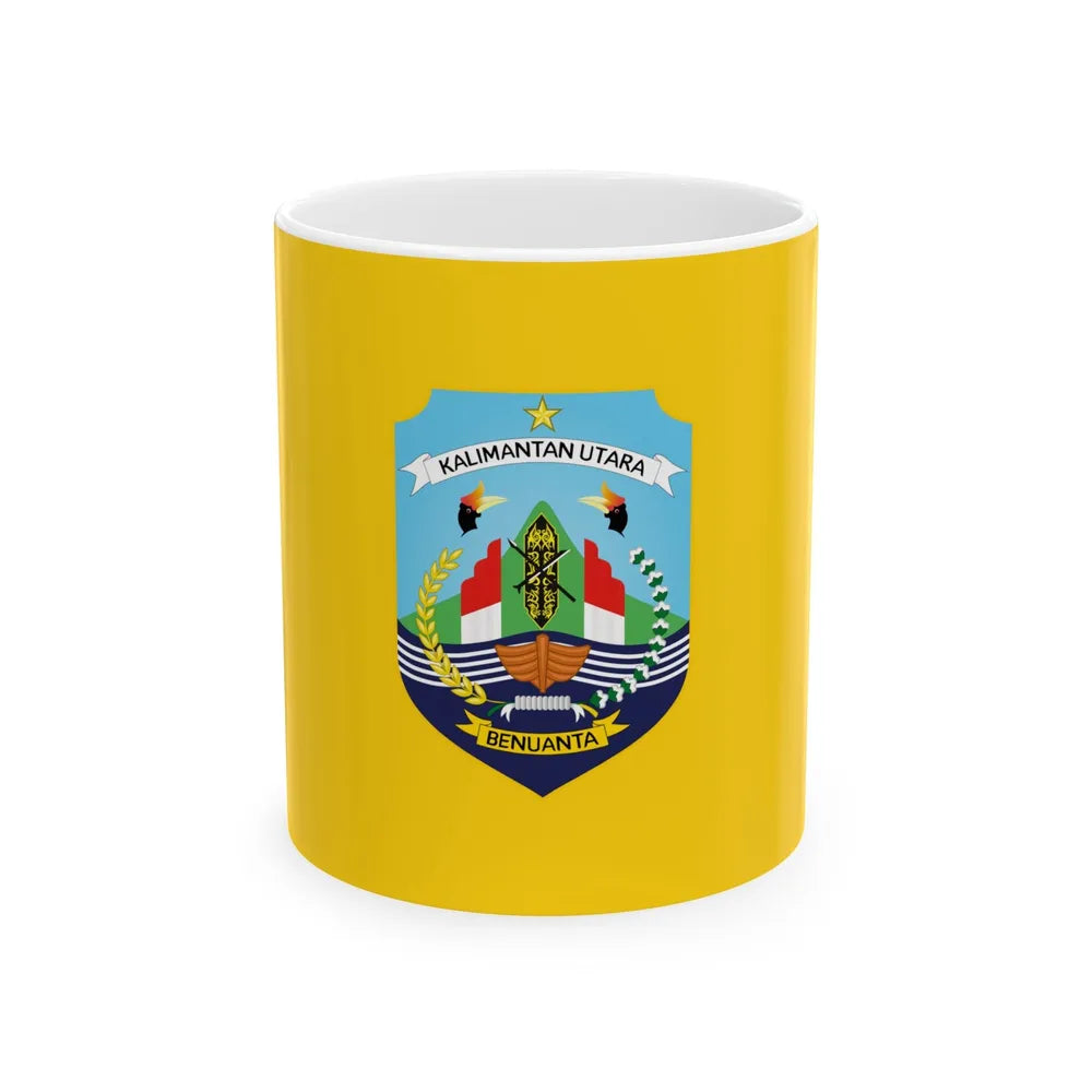 Flag of North Kalimantan Indonesia - White Coffee Mug-11oz-Go Mug Yourself