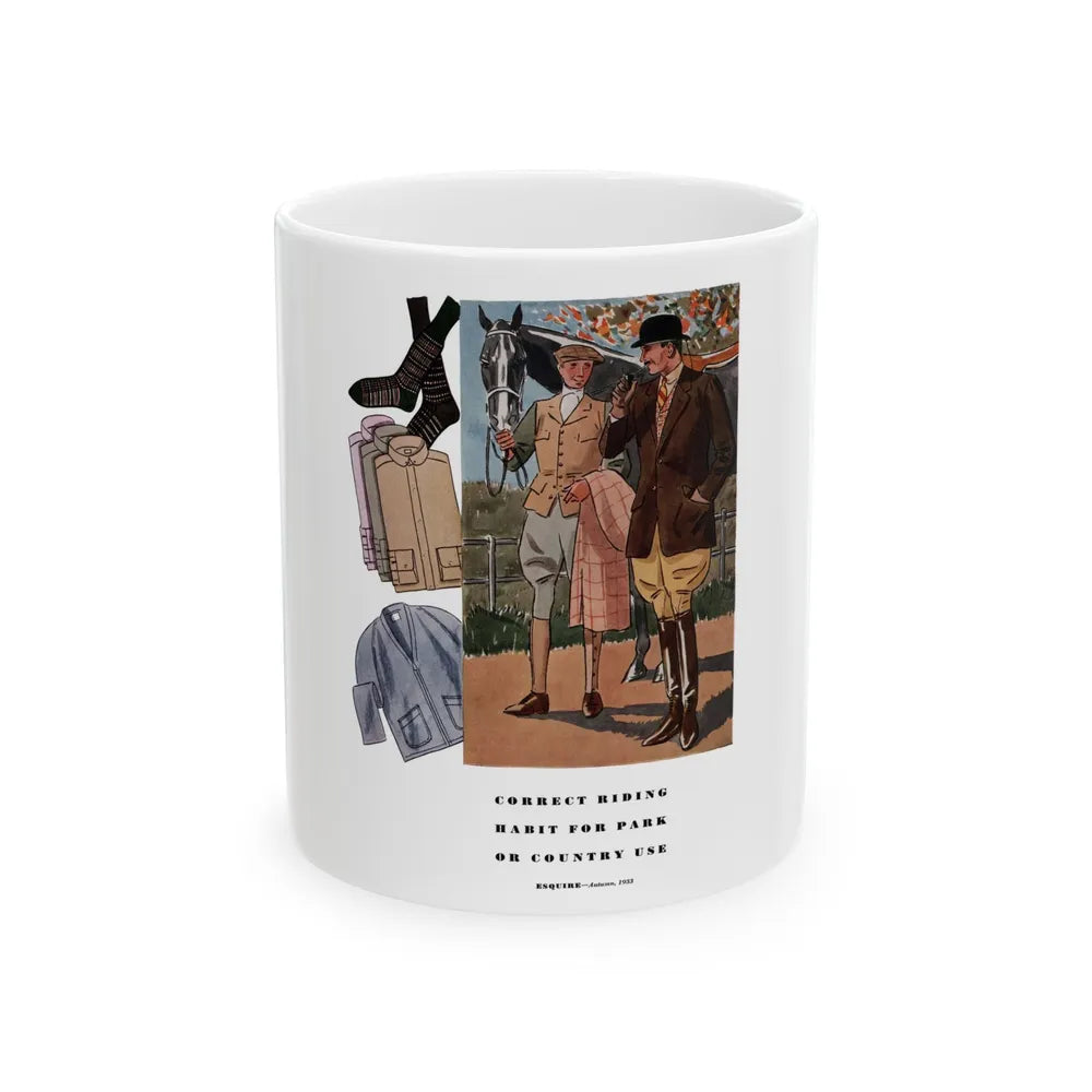 Esquire Fashion Illustration, Autumn 1933 (13) - White Coffee Mug-11oz-Go Mug Yourself