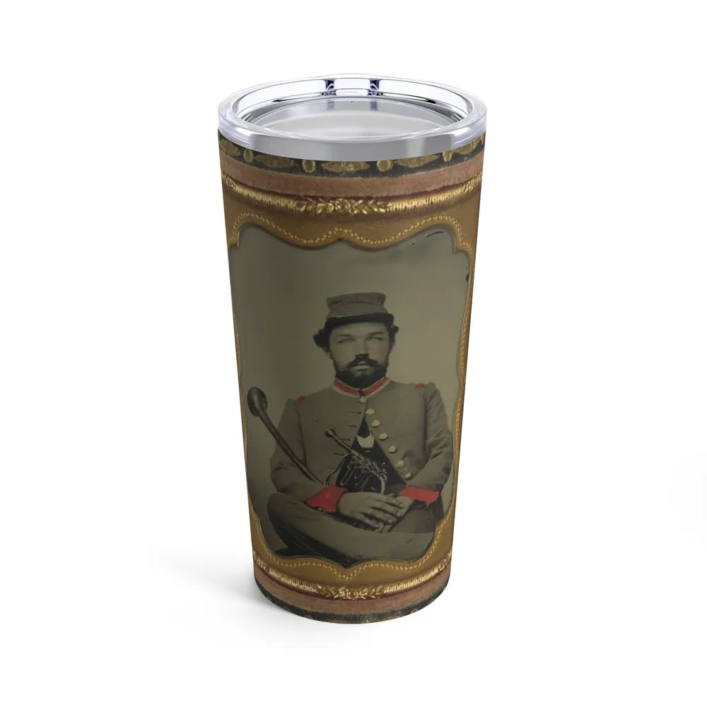 Unidentified Soldier In Confederate Uniform With Saxhorn (U.S. Civil War) Tumbler 20oz-20oz-Go Mug Yourself