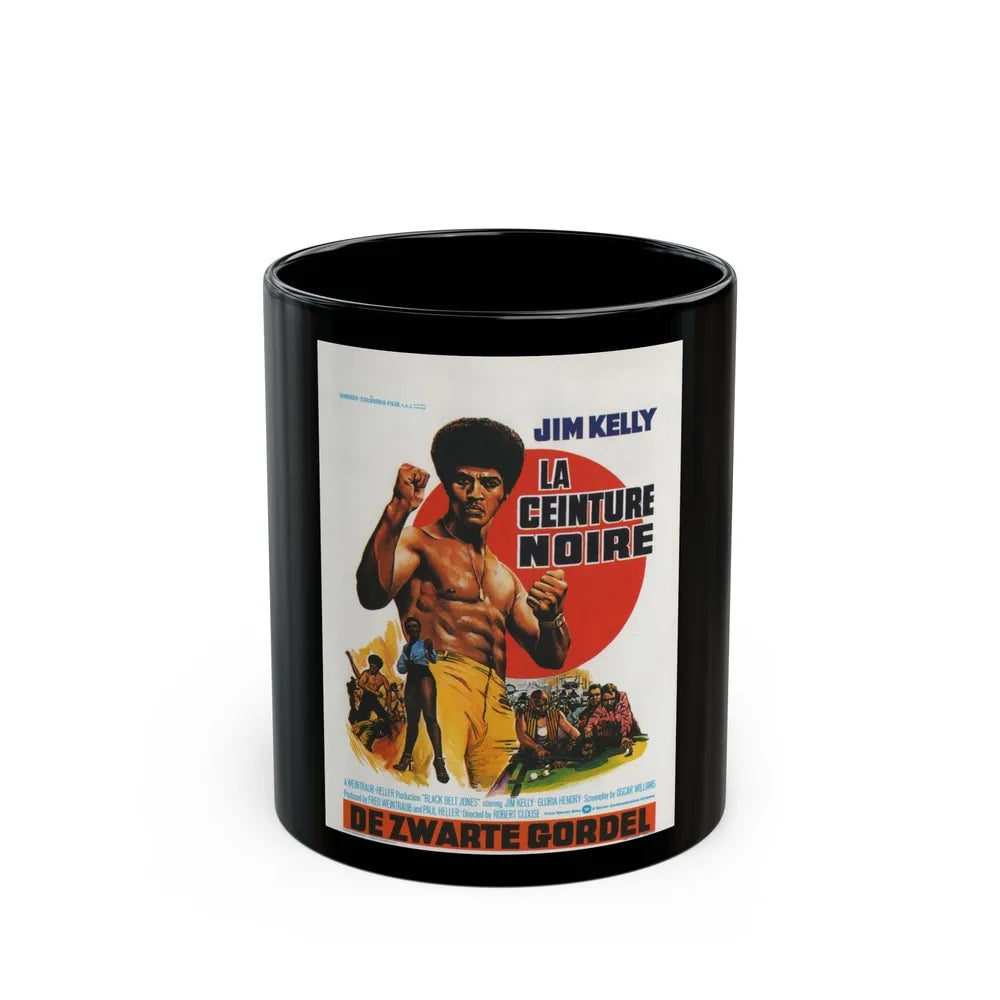 BLACK BELT JONES (BELGIAN) 1974 Movie Poster - Black Coffee Mug-11oz-Go Mug Yourself