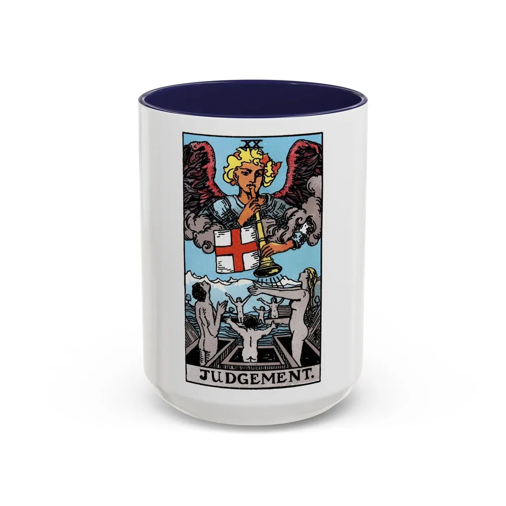 Judgement (Tarot Card) Accent Coffee Mug-15oz-Navy-Go Mug Yourself