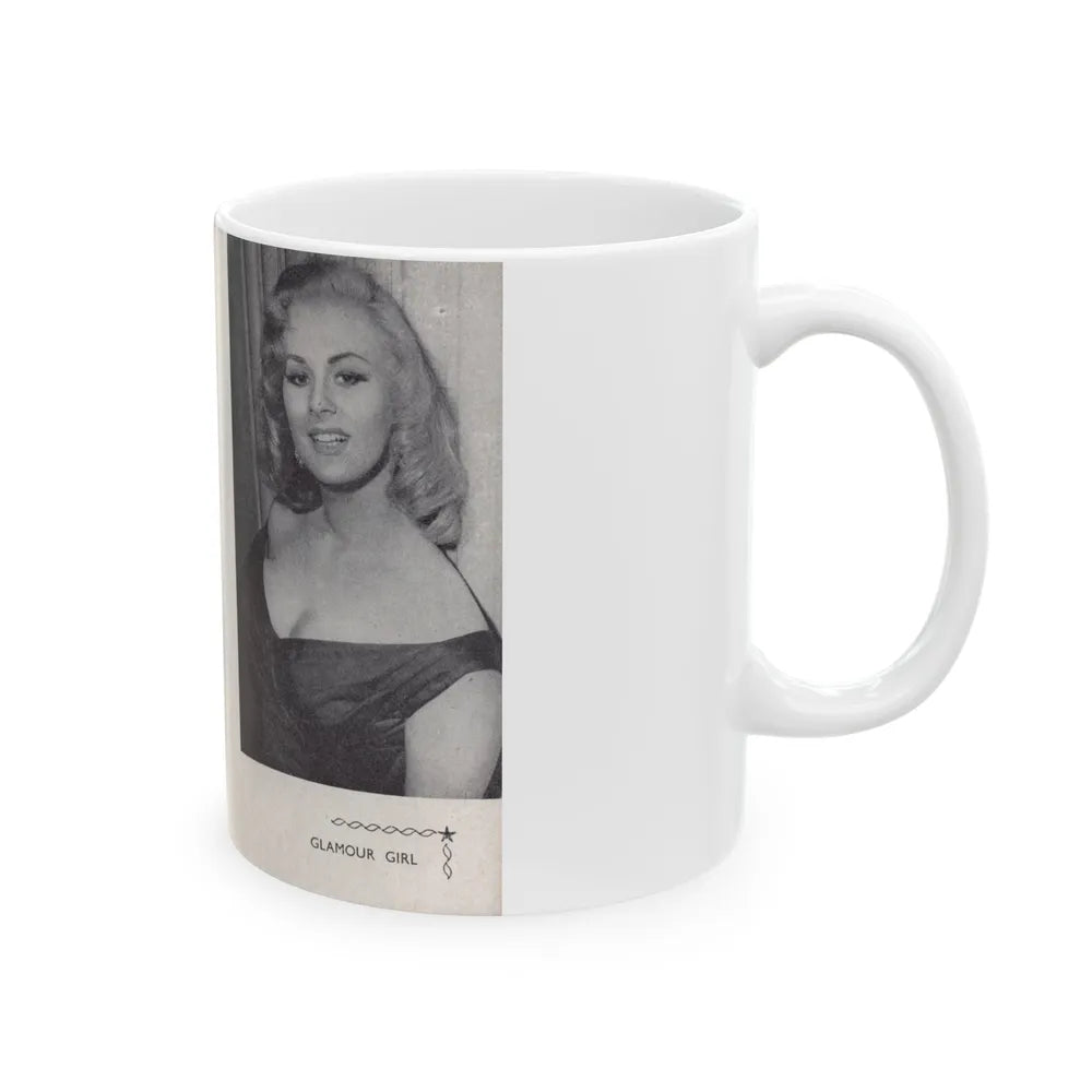 Norma Sykes #163 - 66 PHOTOGRAPHS OF Sabrina U.K. Pocket Mag. Pages 56 & 57 (Vintage Female Icon) White Coffee Mug-Go Mug Yourself