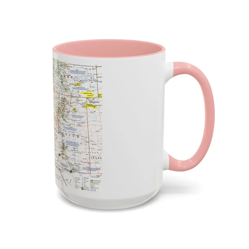 USA - Southwest (1992) (Map) Accent Coffee Mug-Go Mug Yourself