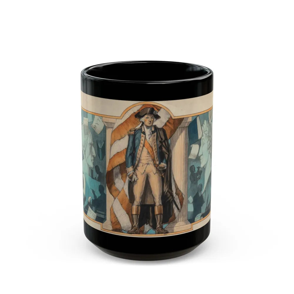 George Washington, probable New York Herald Tribune Magazine cover - Black Coffee Mug-15oz-Go Mug Yourself