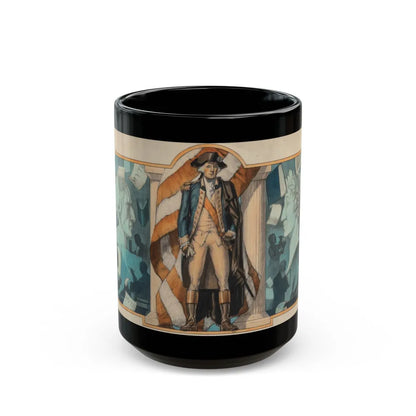 George Washington, probable New York Herald Tribune Magazine cover - Black Coffee Mug-15oz-Go Mug Yourself