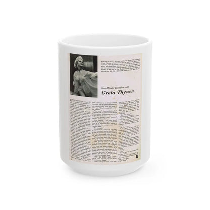 Greta Thyssen #89 - Photo & Article (Vintage Female Icon) White Coffee Mug-15oz-Go Mug Yourself