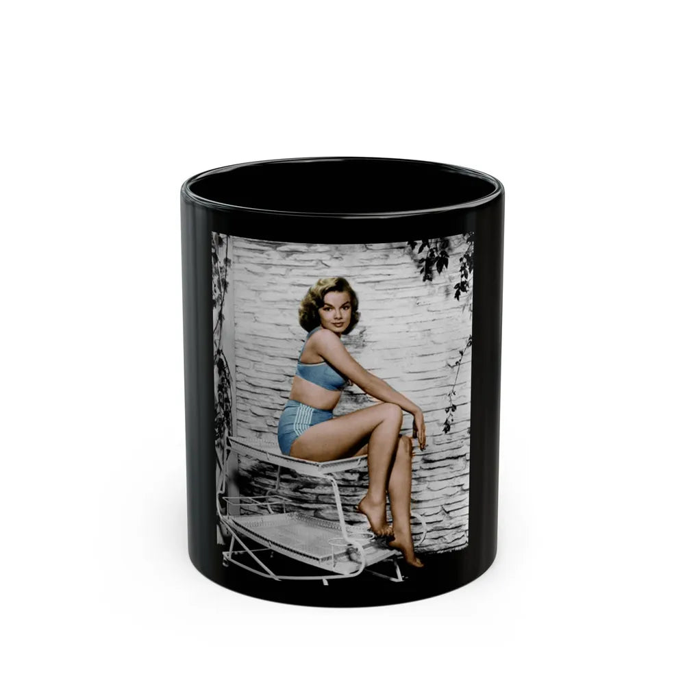 Leslie Parrish #42 (Vintage Female Icon) Black Coffee Mug-11oz-Go Mug Yourself