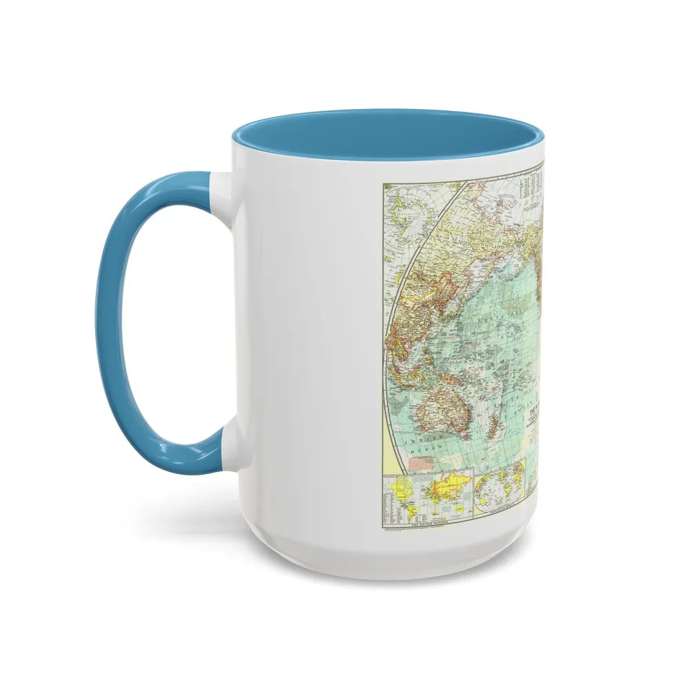 World Map (1957) (Map) Accent Coffee Mug-Go Mug Yourself