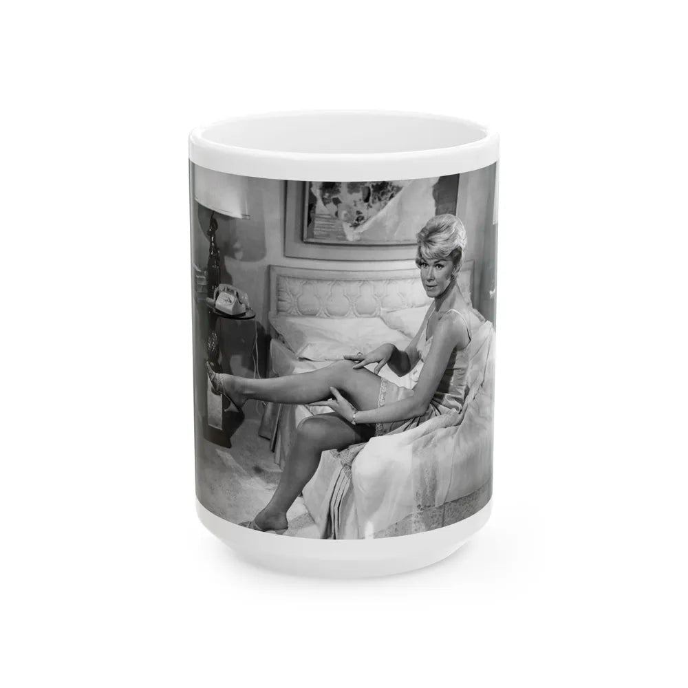 Doris Day #119 (Vintage Female Icon) White Coffee Mug-15oz-Go Mug Yourself