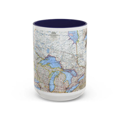 Canada - Central (1963) (Map) Accent Coffee Mug-15oz-Navy-Go Mug Yourself