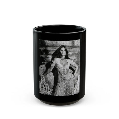 Caroline Munro #228 (Vintage Female Icon) Black Coffee Mug-15oz-Go Mug Yourself