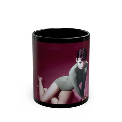 Barbara Steele #61 (Vintage Female Icon) Black Coffee Mug-11oz-Go Mug Yourself