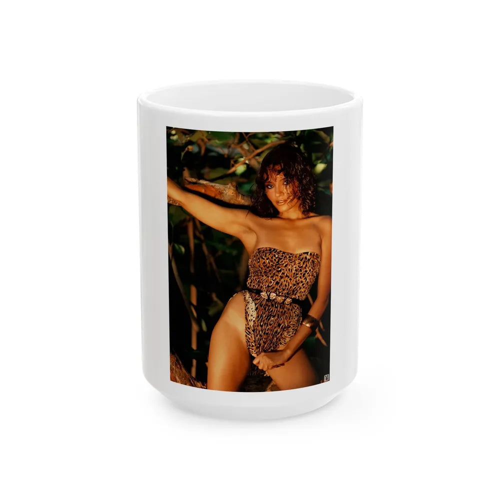 Barbara Carrera #03 (Vintage Female Icon) White Coffee Mug-15oz-Go Mug Yourself