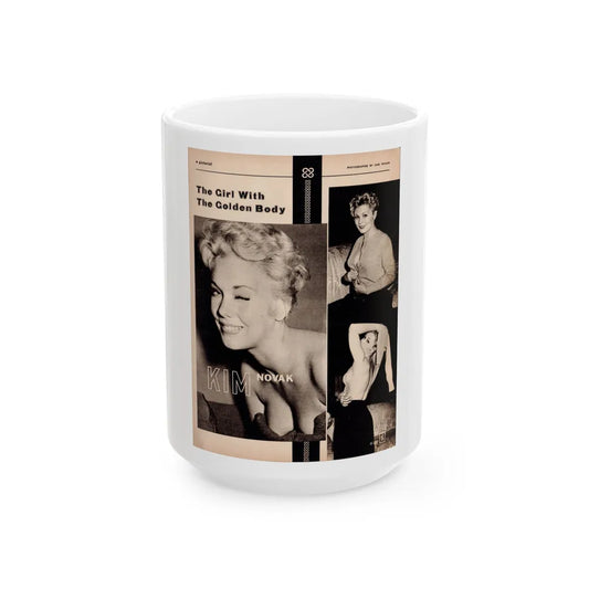 Kim Novak #343 (Vintage Female Icon) White Coffee Mug-15oz-Go Mug Yourself