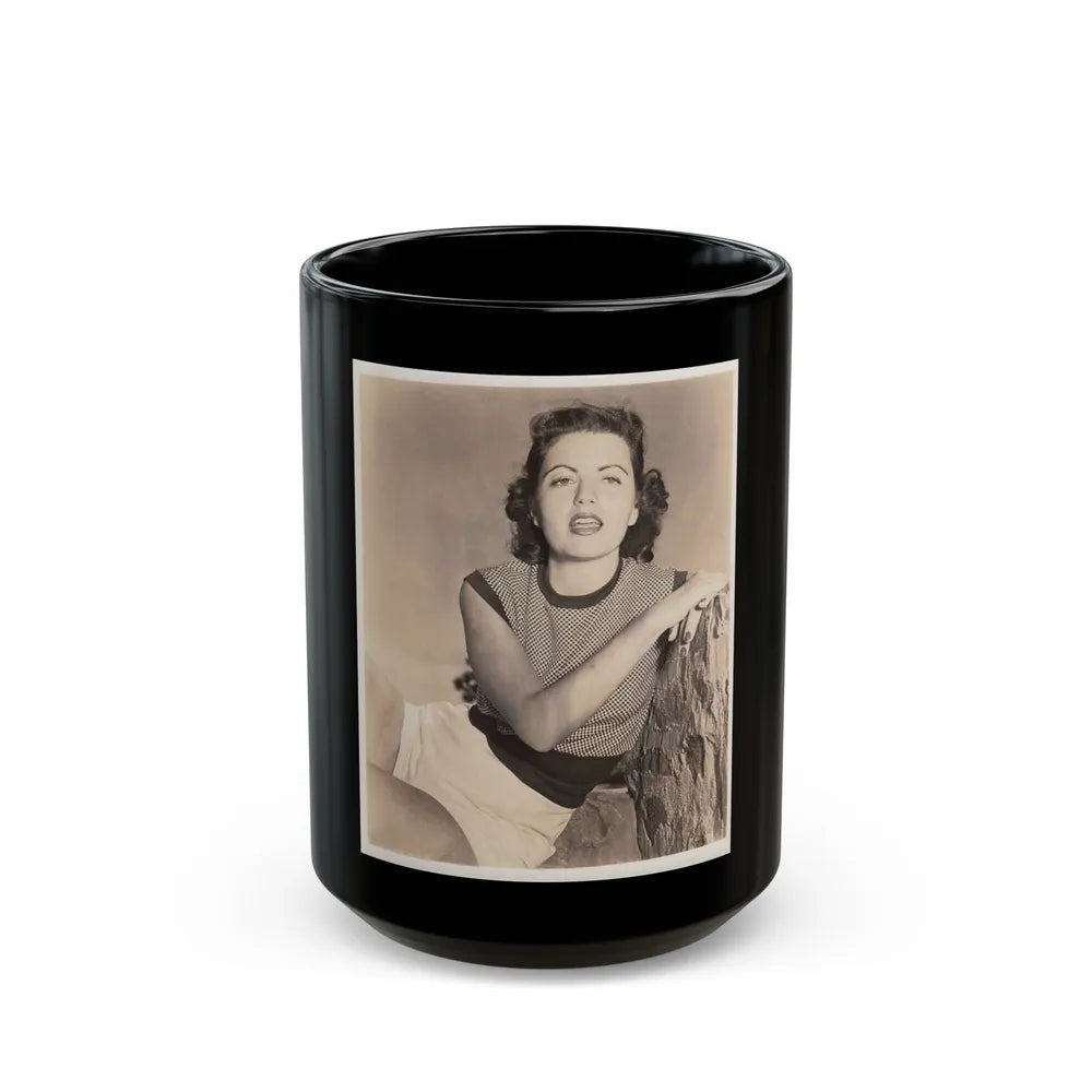 Faith Domergue #173 (Vintage Female Icon) Black Coffee Mug-15oz-Go Mug Yourself