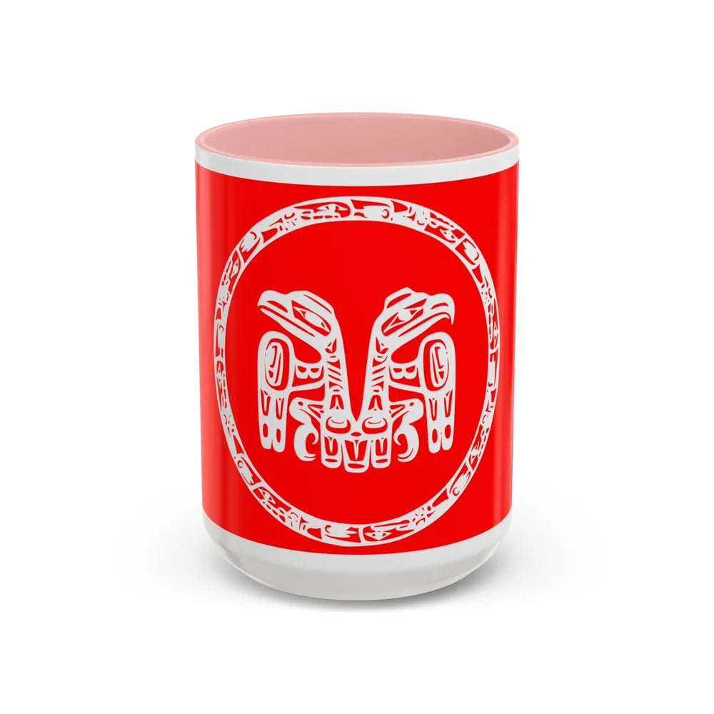 Haida Flag - Accent Coffee Mug-15oz-Pink-Go Mug Yourself