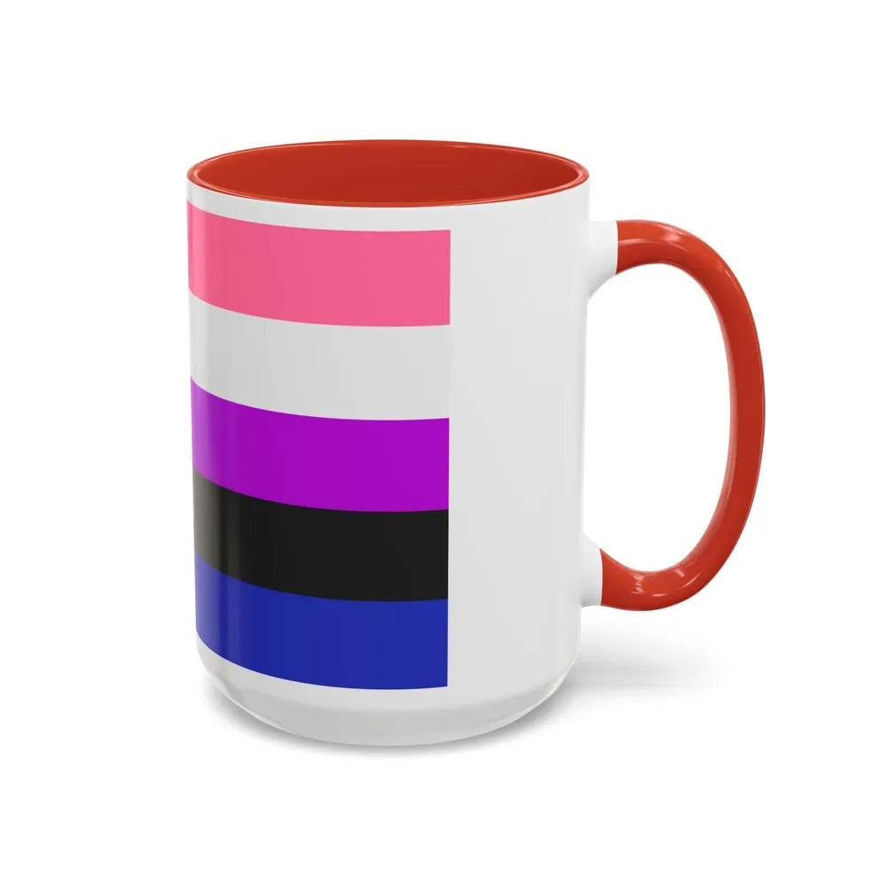 Genderfluidity Pride Flag - Accent Coffee Mug-Go Mug Yourself