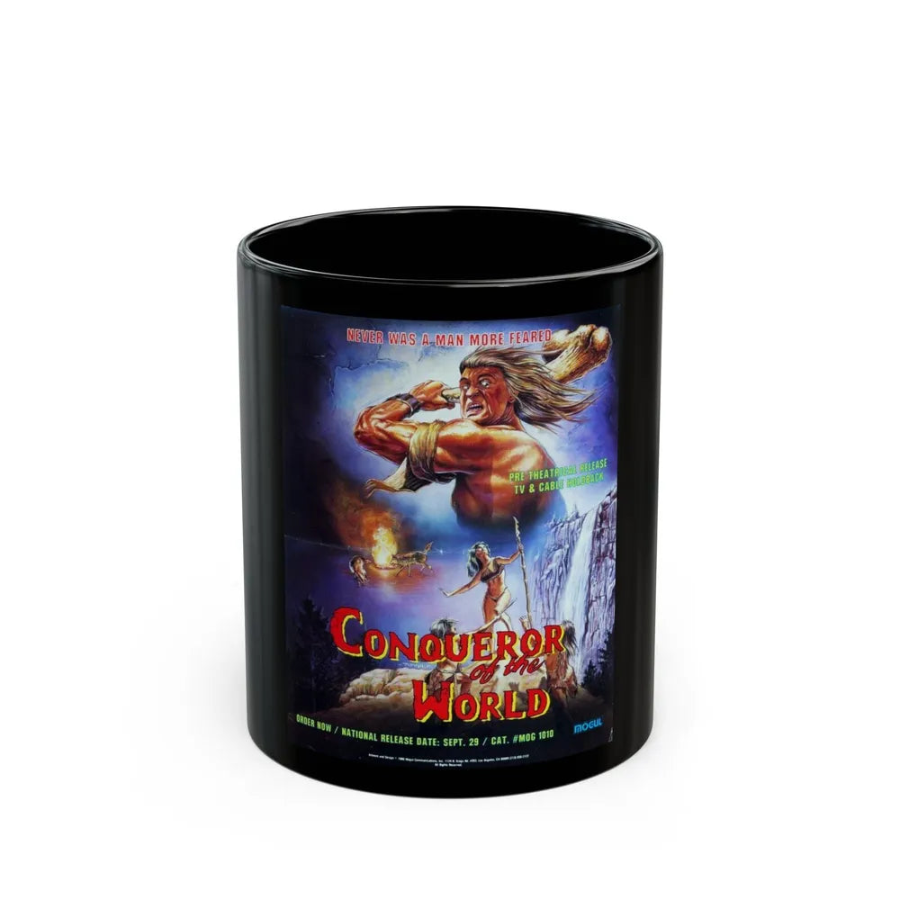 CONQUERER OF THE WORLD 1983 Movie Poster - Black Coffee Mug-11oz-Go Mug Yourself