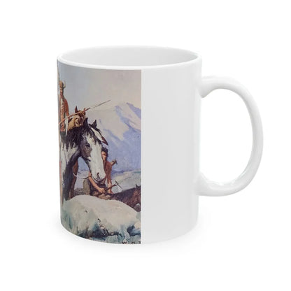 Crow Chief and Warriors, The Saturday Evening Post, November 30, 1929 - White Coffee Mug-Go Mug Yourself