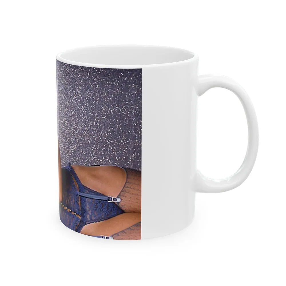 Linda Blair #233 - Partially Topless (Vintage Female Icon) White Coffee Mug-Go Mug Yourself