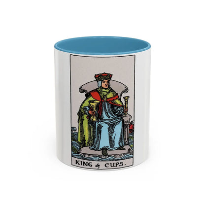 The King of Cups (Tarot Card) Accent Coffee Mug-11oz-Light Blue-Go Mug Yourself