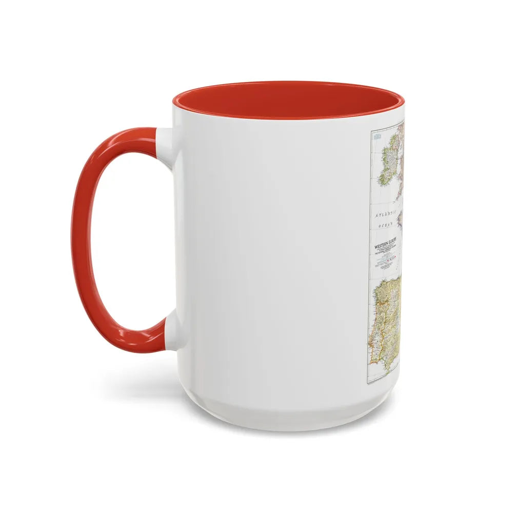 Europe, Western (1950) (Map) Accent Coffee Mug-Go Mug Yourself