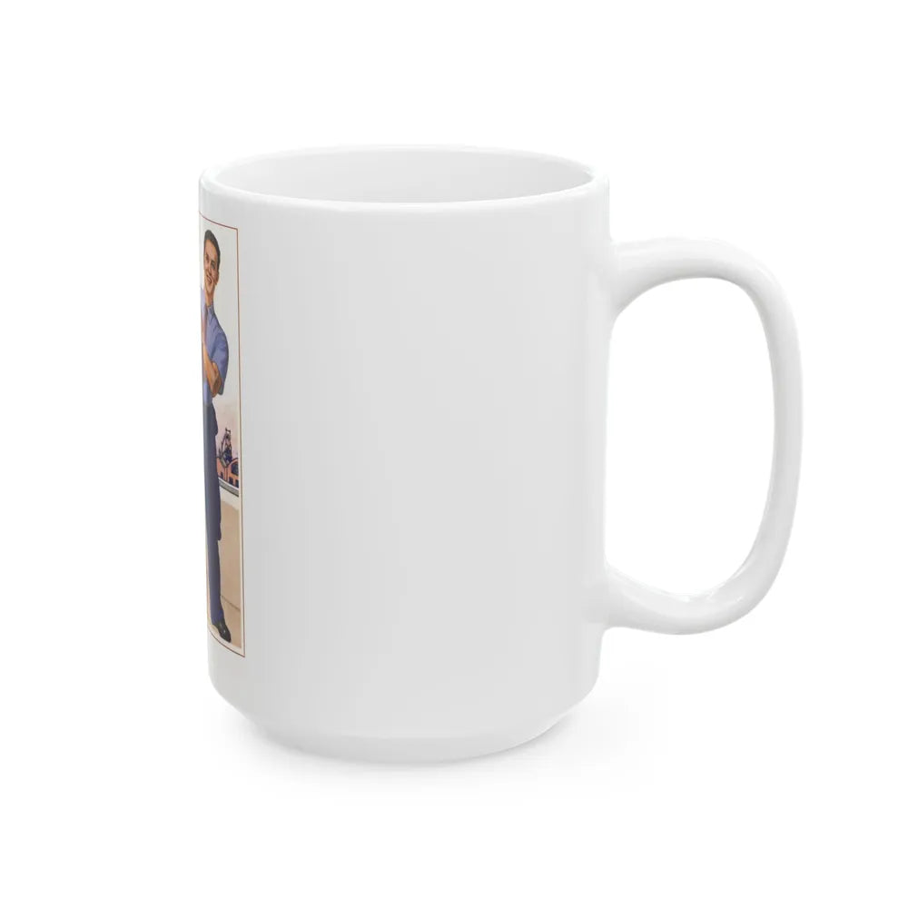 Soviet Era Poster 594 - White Coffee Mug-Go Mug Yourself