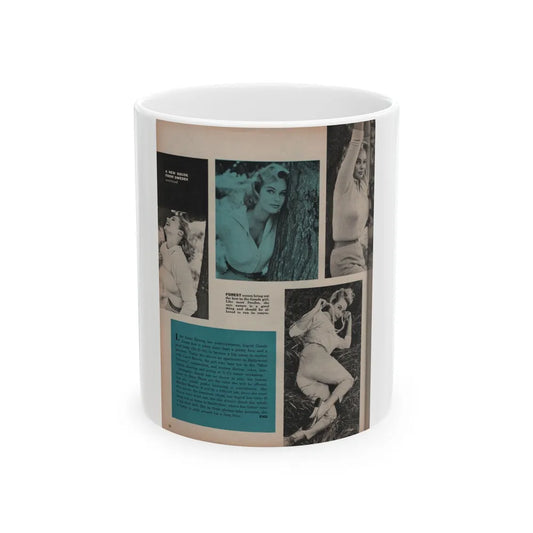 Ingrid Goude #31 - SEE Mag. Jan. '58 - 1 Page, 3 B&W Pics & 1 Color Tinted Pic (Vintage Female Icon) White Coffee Mug-11oz-Go Mug Yourself