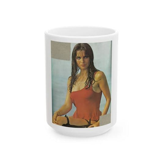 Caroline Munro #309 (Vintage Female Icon) White Coffee Mug-15oz-Go Mug Yourself