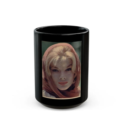 Leslie Parrish #138 (Vintage Female Icon) Black Coffee Mug-15oz-Go Mug Yourself