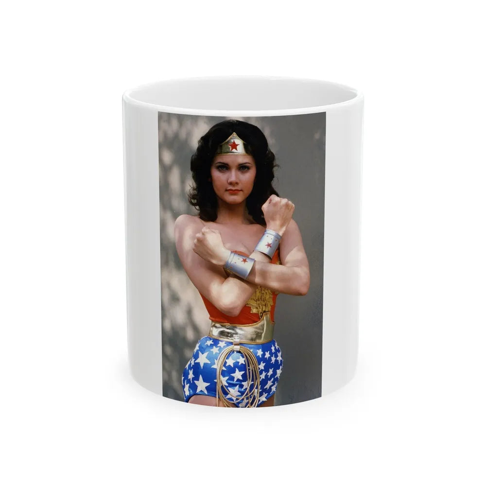 Lynda Carter #263 (Vintage Female Icon) White Coffee Mug-11oz-Go Mug Yourself