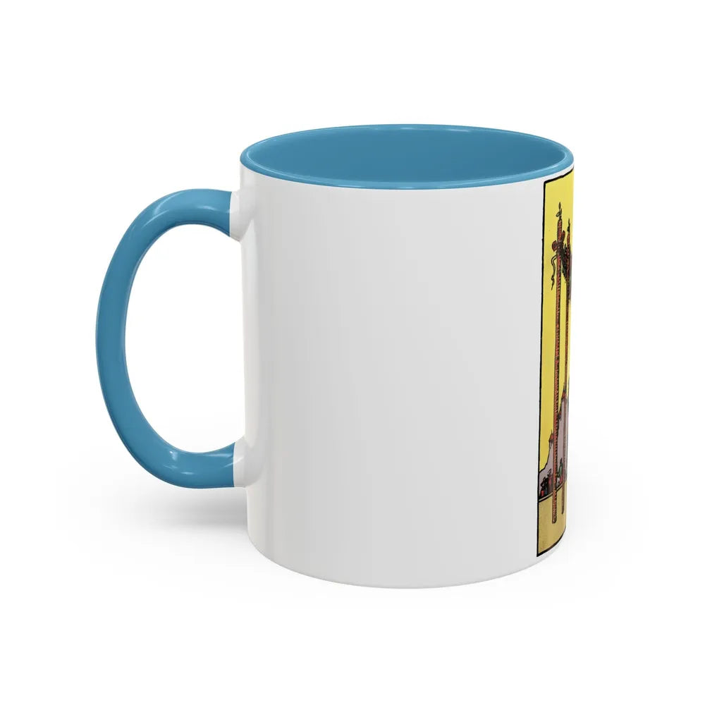 The 4 of Wands (Tarot Card) Accent Coffee Mug-Go Mug Yourself