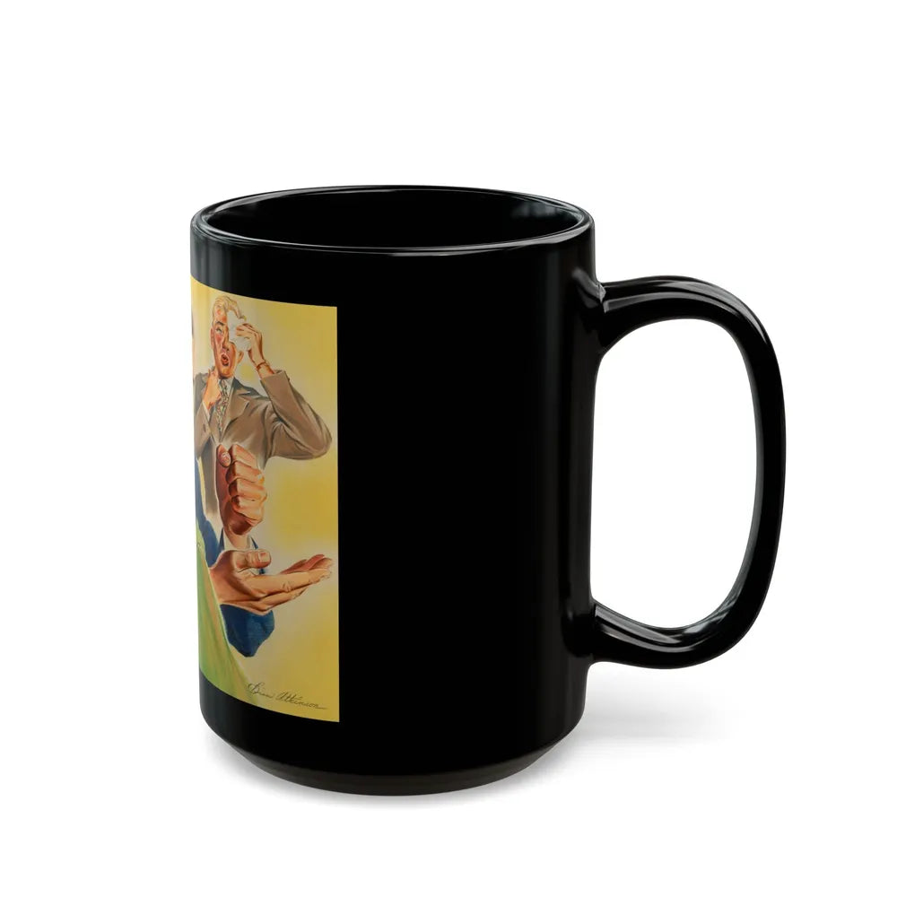 Disapproving Father, advertisement - Black Coffee Mug-Go Mug Yourself