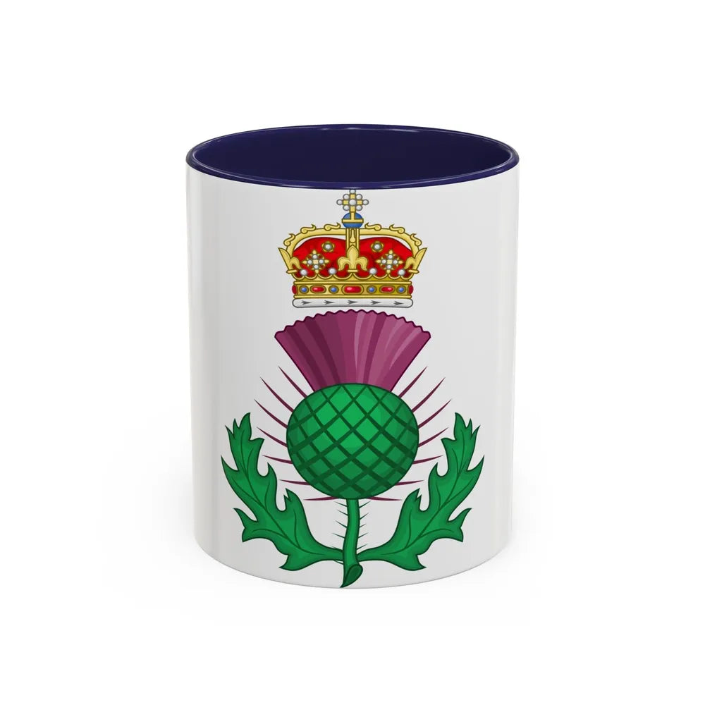 Thistle Royal Badge of Scotland - Accent Coffee Mug-11oz-Navy-Go Mug Yourself