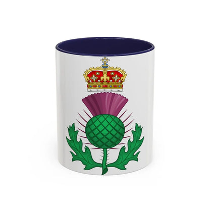 Thistle Royal Badge of Scotland - Accent Coffee Mug-11oz-Navy-Go Mug Yourself