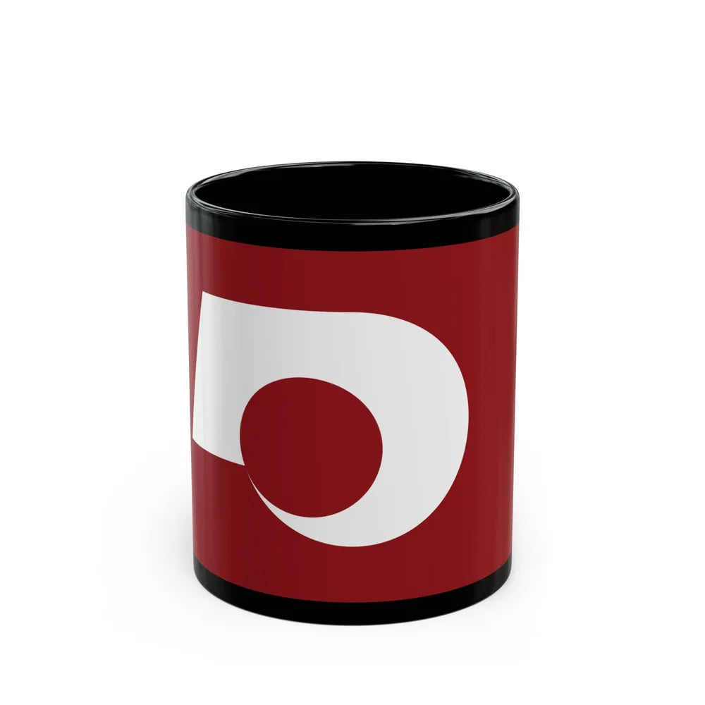 Flag of Kumamoto Prefecture Japan - Black Coffee Mug-11oz-Go Mug Yourself