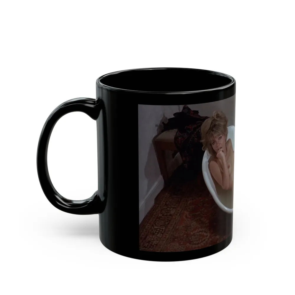 Ingrid Pitt #116 - Topless (Vintage Female Icon) Black Coffee Mug-Go Mug Yourself