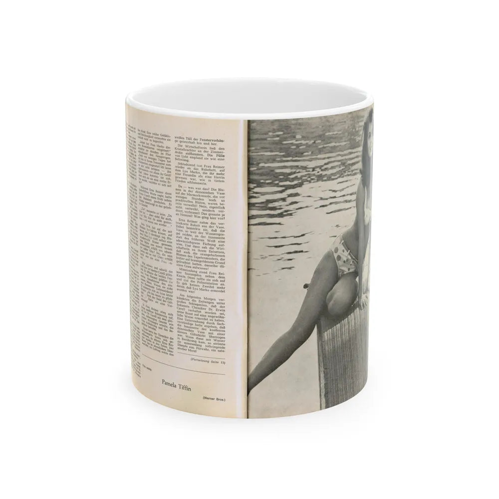 Pamela Tiffin #36 - 2 Mag. Pages (Vintage Female Icon) White Coffee Mug-11oz-Go Mug Yourself