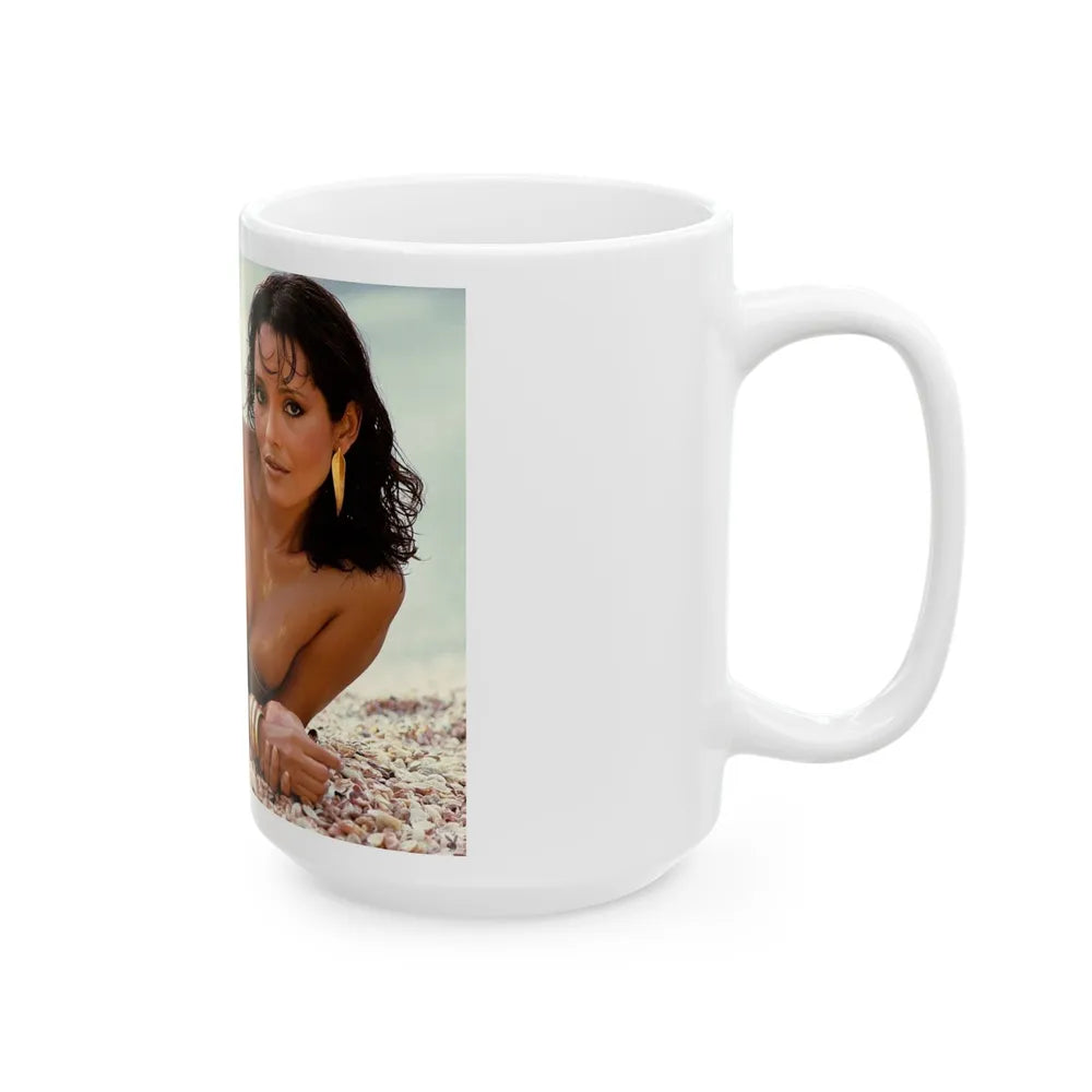 Barbara Carrera #63 (Vintage Female Icon) White Coffee Mug-Go Mug Yourself