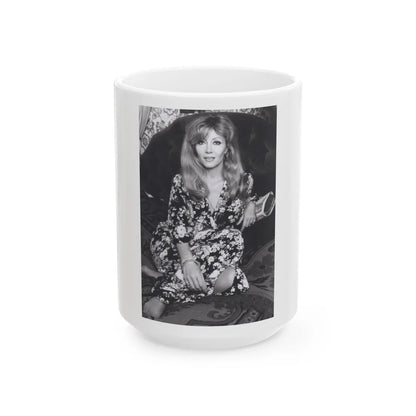 Ingrid Pitt #130 (Vintage Female Icon) White Coffee Mug-15oz-Go Mug Yourself