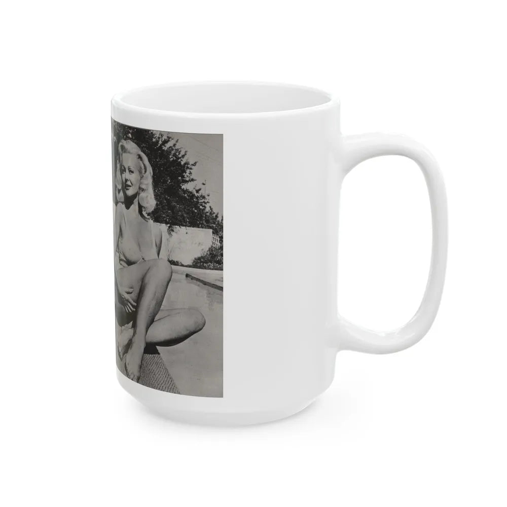 Greta Thyssen #43 - Pose! Pocket Mag. July '58 - 4 B&W Photos & Caption (Vintage Female Icon) White Coffee Mug-Go Mug Yourself