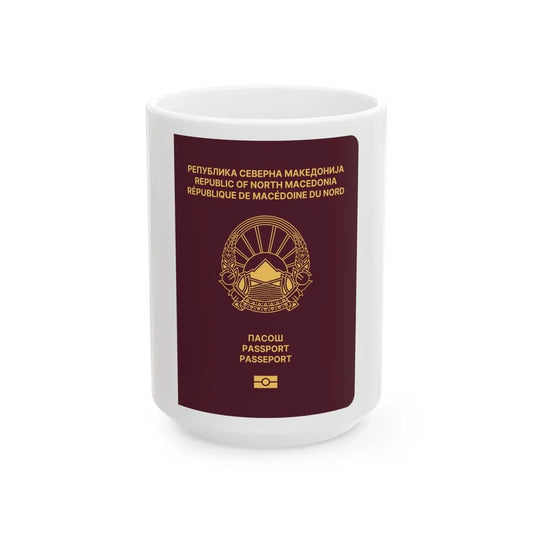 Macedonian Passport - White Coffee Mug-15oz-Go Mug Yourself