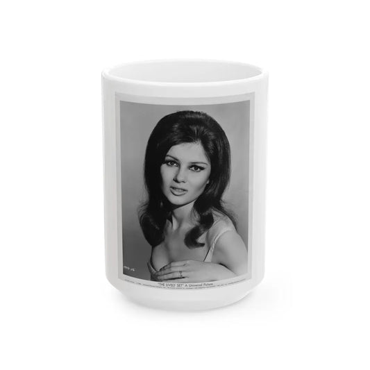 Pamela Tiffin #02 (Vintage Female Icon) White Coffee Mug-15oz-Go Mug Yourself