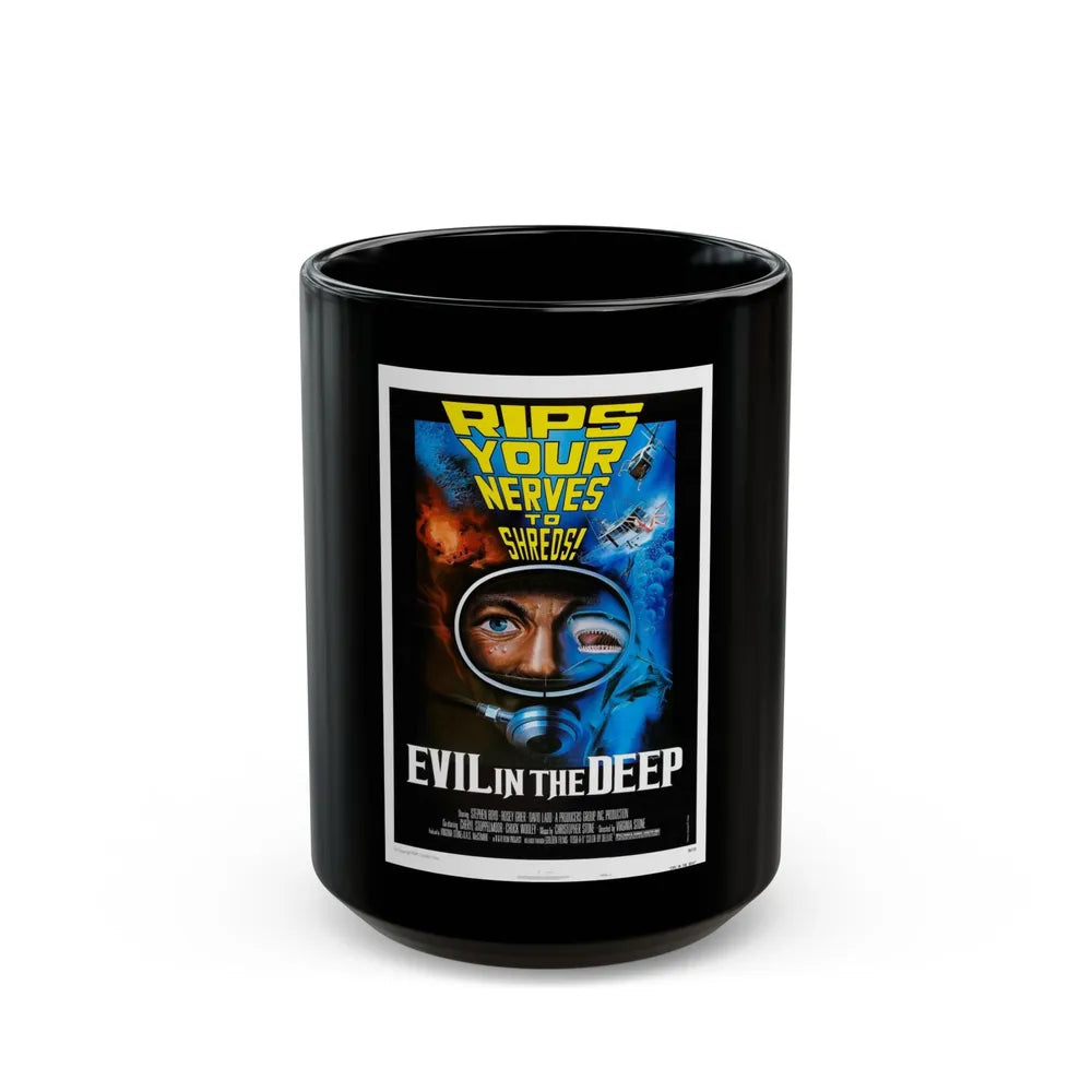 EVIL IN THE DEEP 1974 Movie Poster - Black Coffee Mug-15oz-Go Mug Yourself