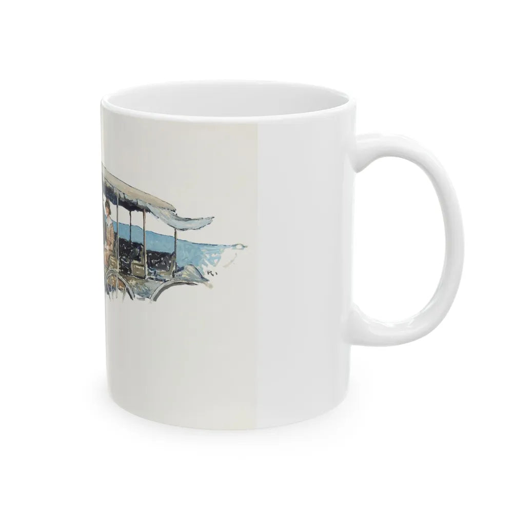 Couple in a Horse-Drawn Carriage - White Coffee Mug-Go Mug Yourself