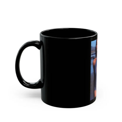 Barbara Carrera #126 (Vintage Female Icon) Black Coffee Mug-Go Mug Yourself