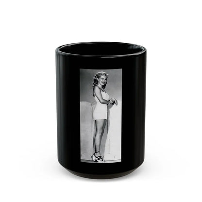 Lori Nelson #49 - Printed & Scanned (Vintage Female Icon) Black Coffee Mug-15oz-Go Mug Yourself