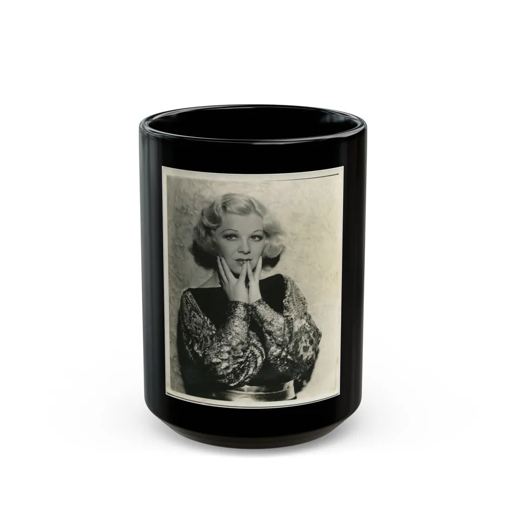 Glenda Farrell #48 (Vintage Female Icon) Black Coffee Mug-15oz-Go Mug Yourself