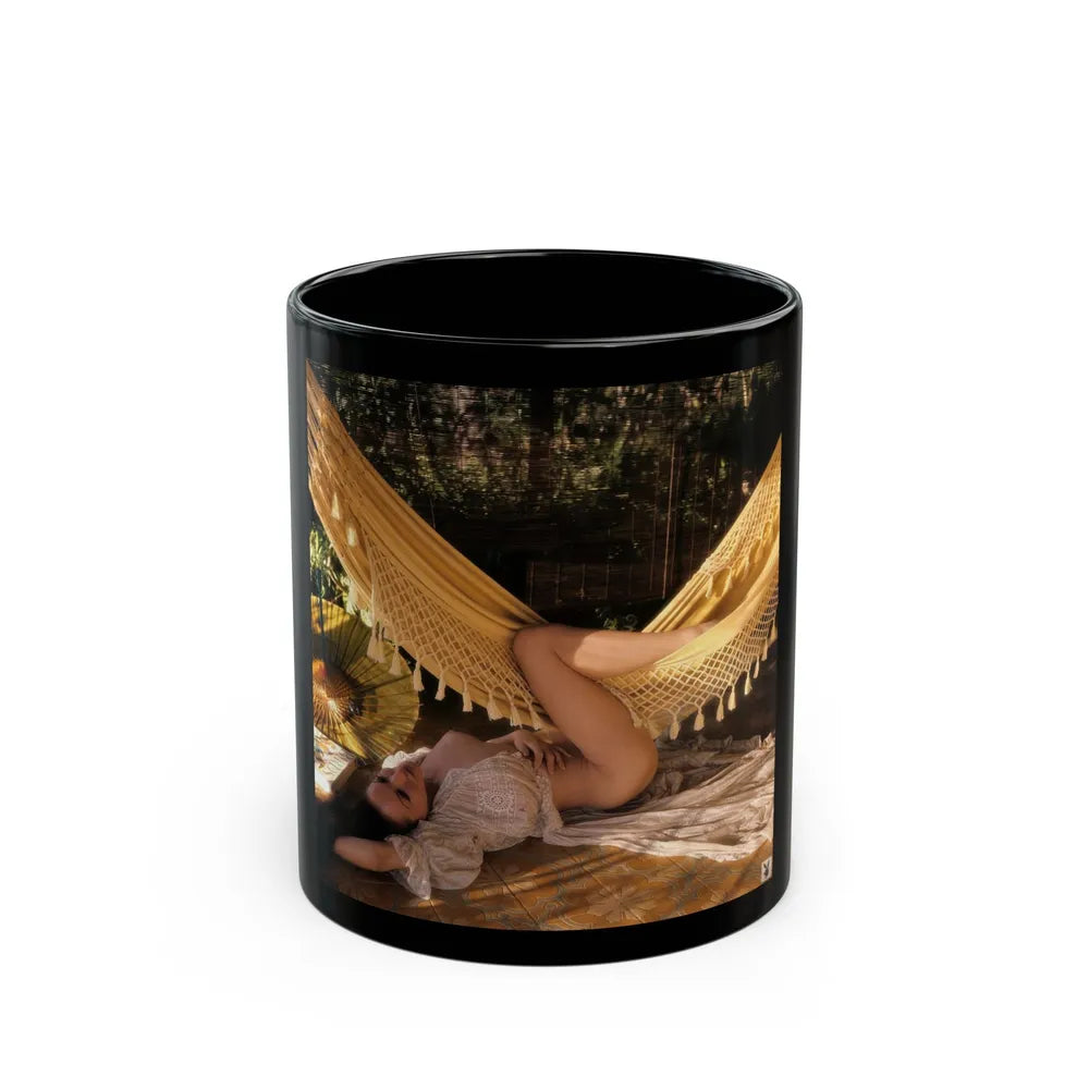 Julie Newmar #283 - Topless (Vintage Female Icon) Black Coffee Mug-11oz-Go Mug Yourself