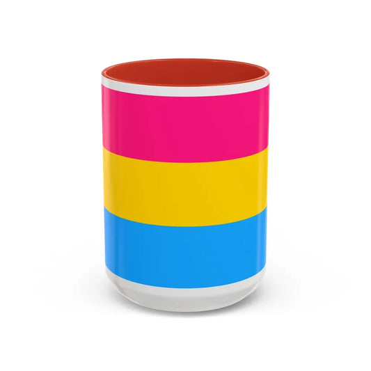 Pansexuality Pride Flag - Accent Coffee Mug-15oz-Red-Go Mug Yourself